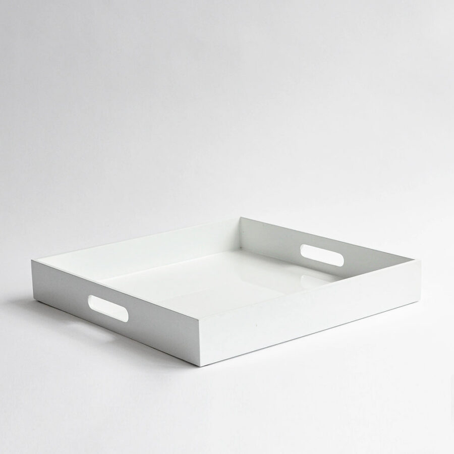 Large Square Breakfast Tray - Gloss White, 40x40cm