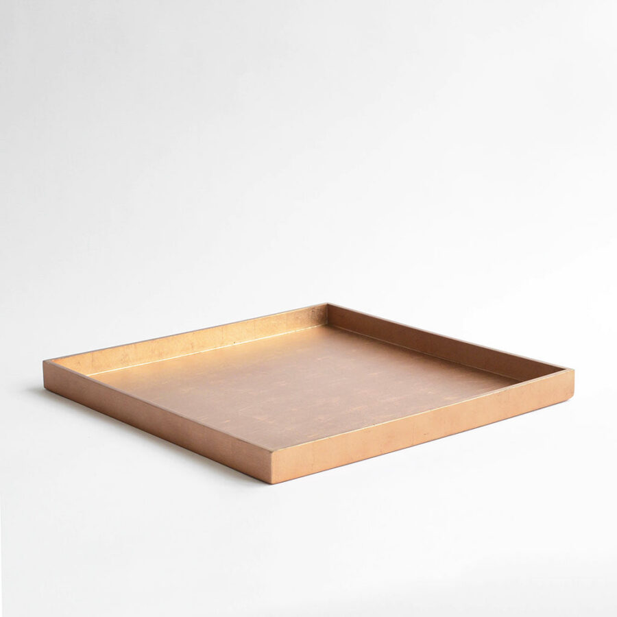 Large Square Canape Tray - Matte Rose Gold, 40x40cm