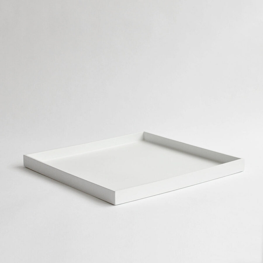 Large Square Canape Tray - Matte White, 40x40cm