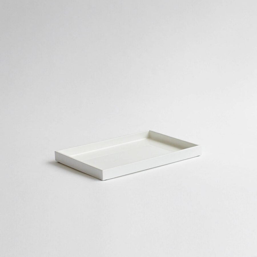 Gloss White Lacquer Vanity Tray - 18x25cm