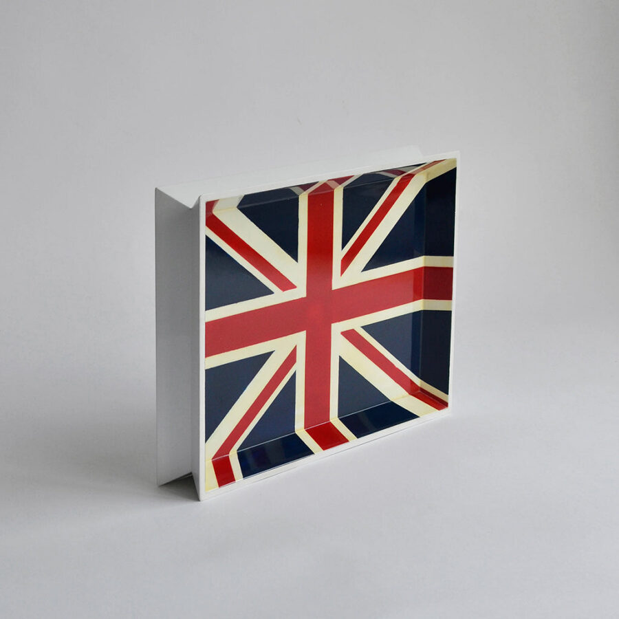 Reversible British Flag Serving Tray - White Back, 30x40cm