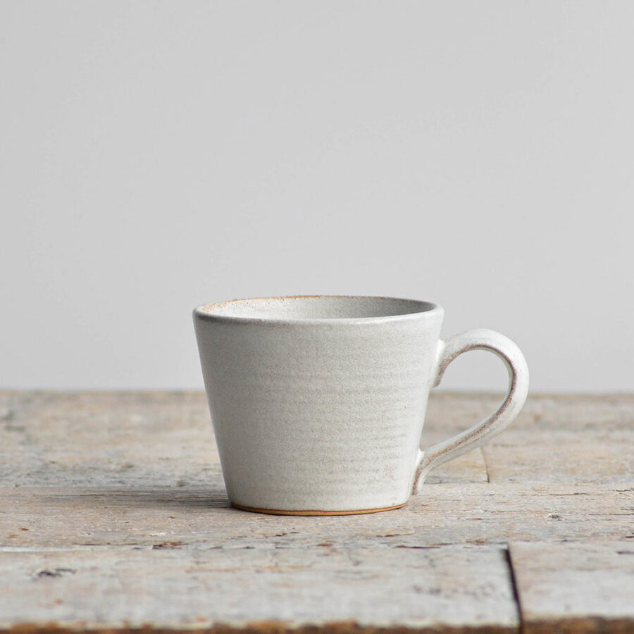 Tapered Stoneware Coffee Mug - Snow White