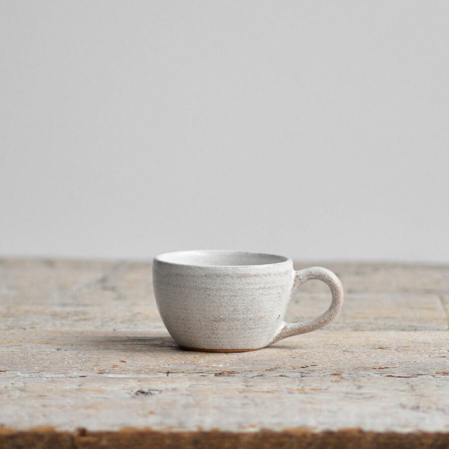 Round Stoneware Espresso Cup - Snow White