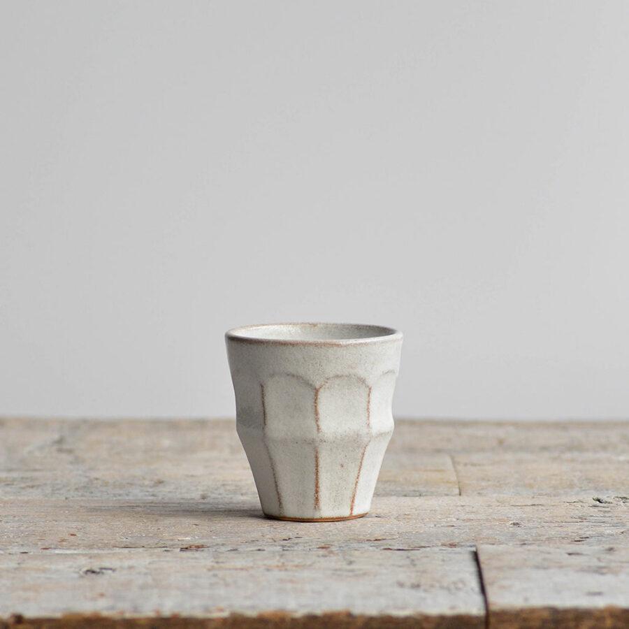 Small Faceted Stoneware Cup