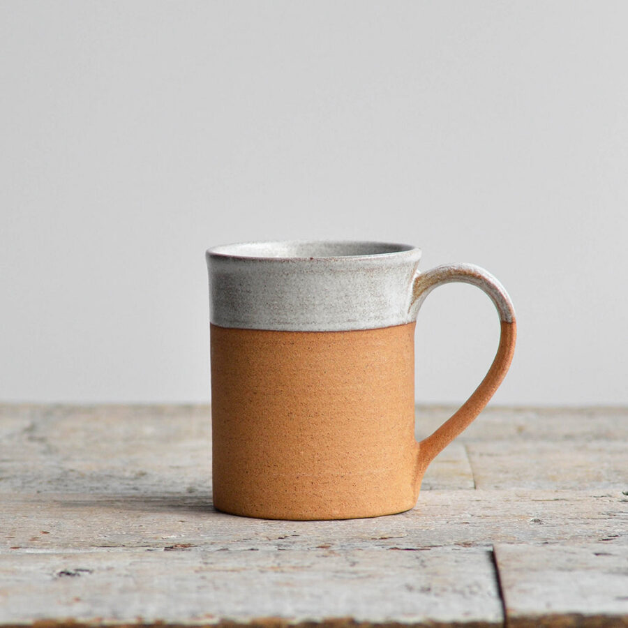 Snow White Mug with Exposed Clay Base